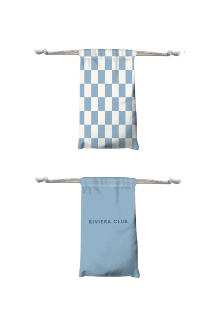 Blue check beach towel