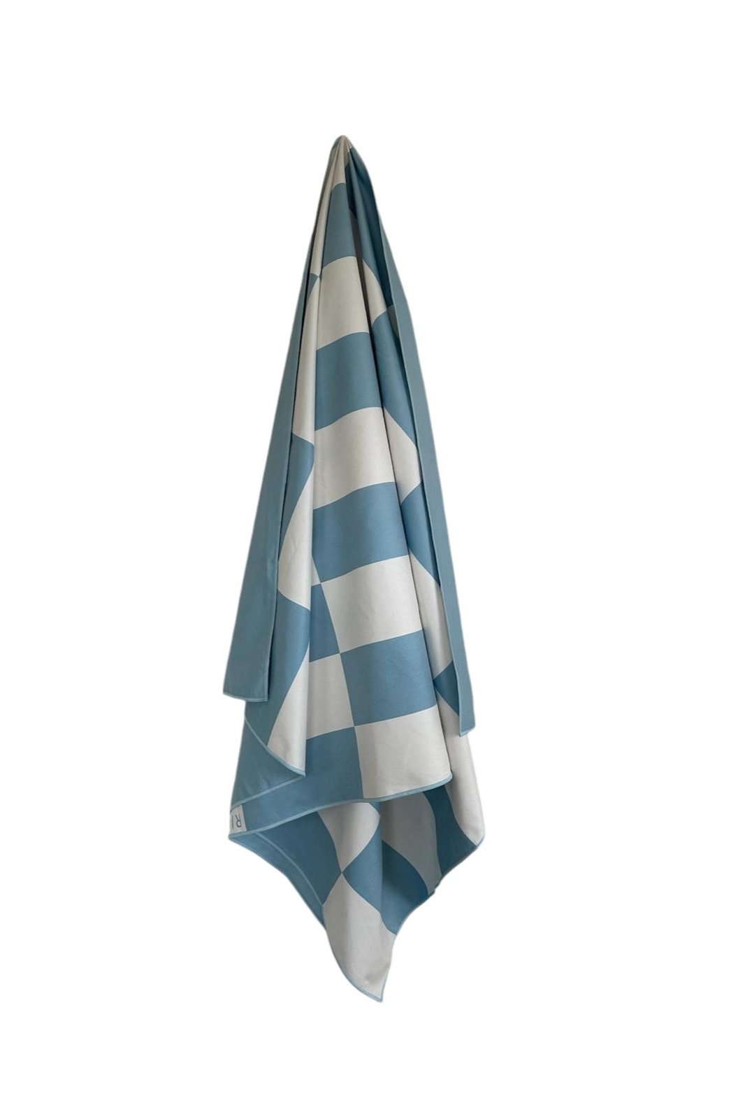 Blue check beach towel