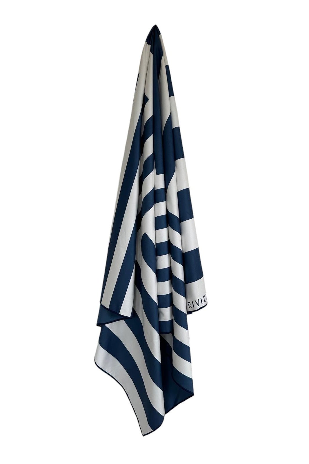 Navy check beach towel