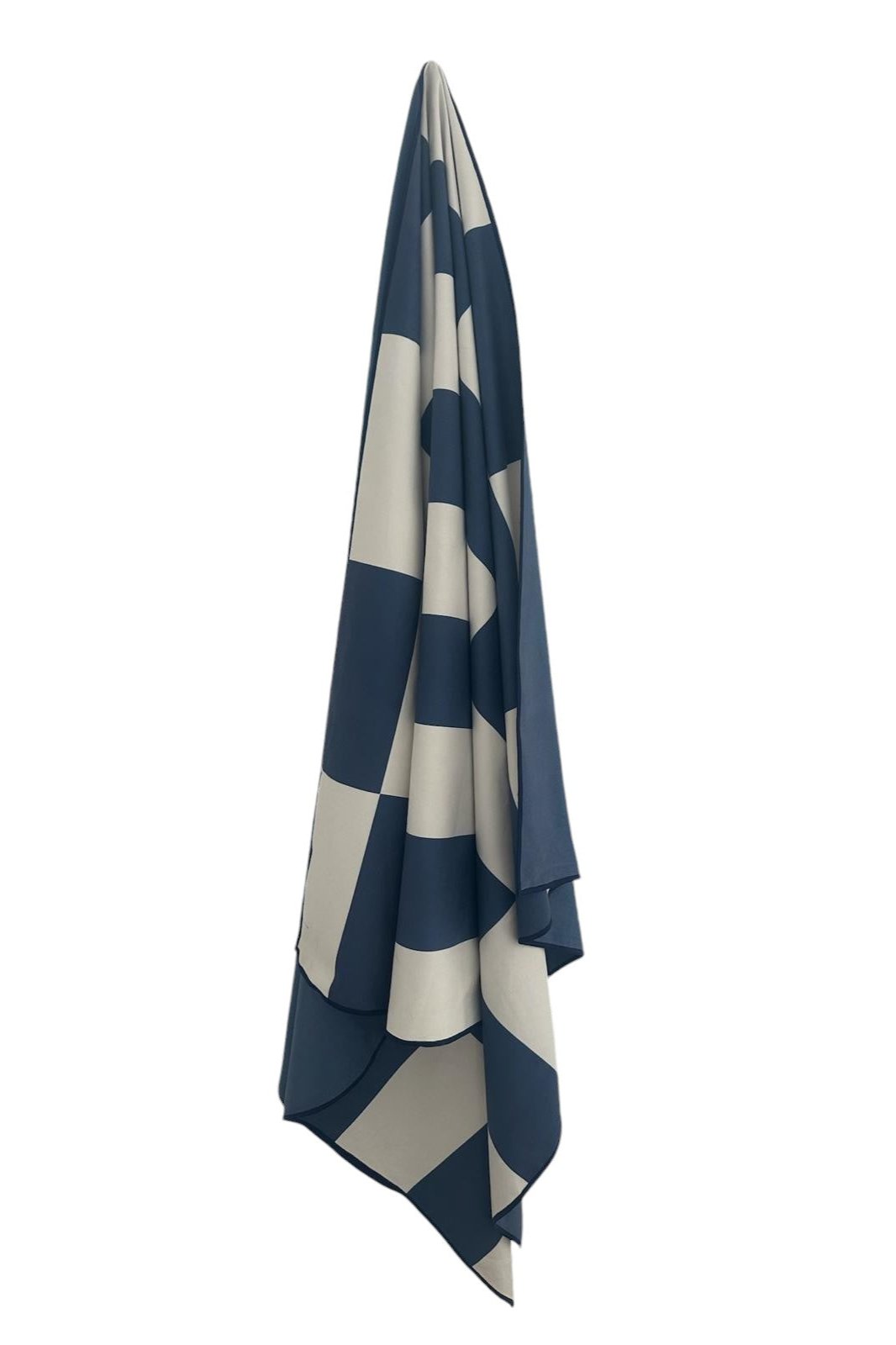 Navy check beach towel