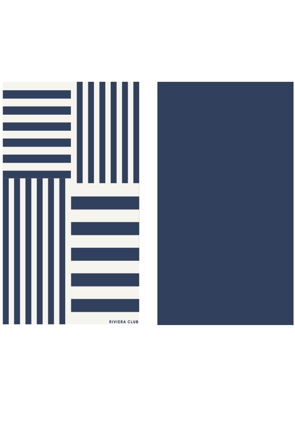 Navy check beach towel