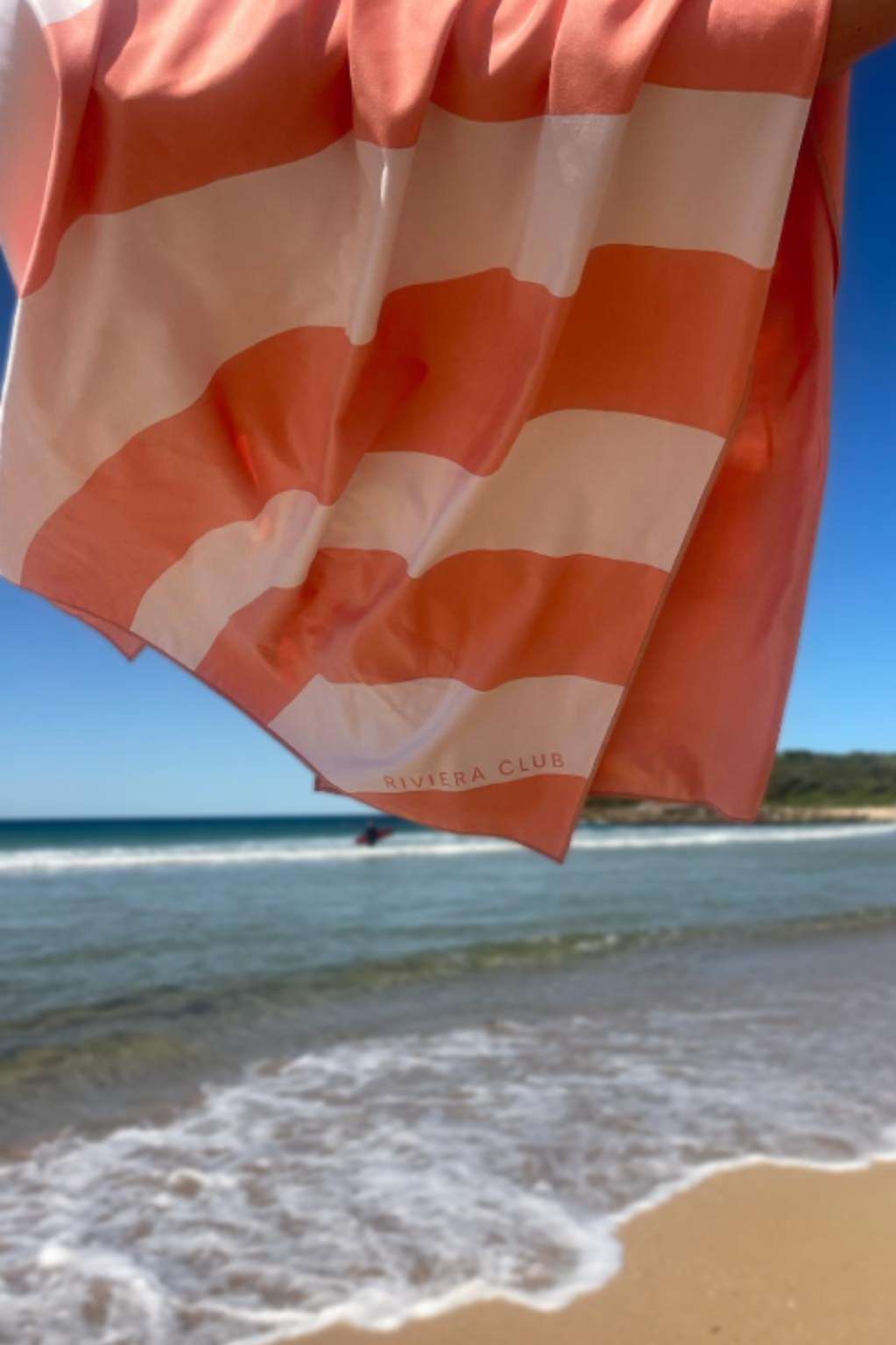 Coral wave beach towel