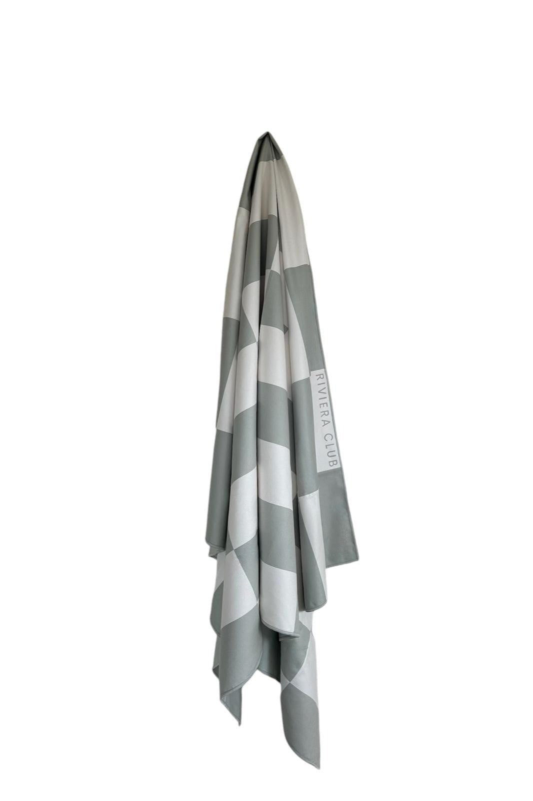 Sage check beach towel