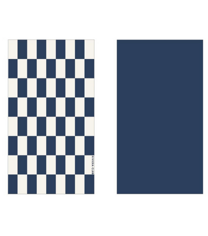 Navy check beach towel