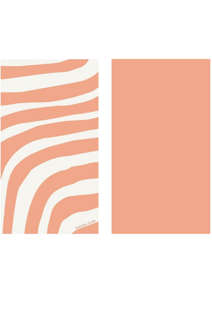 Coral wave beach towel